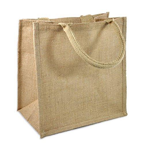 Large Natural Jute Tote Bags with Soft Cotton Handles