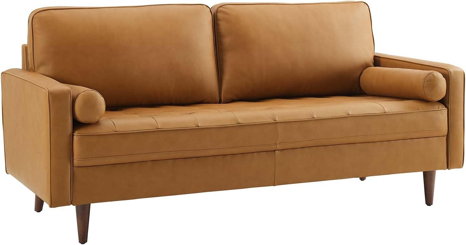 73" Valour Leather Sofa Tan - Modway
