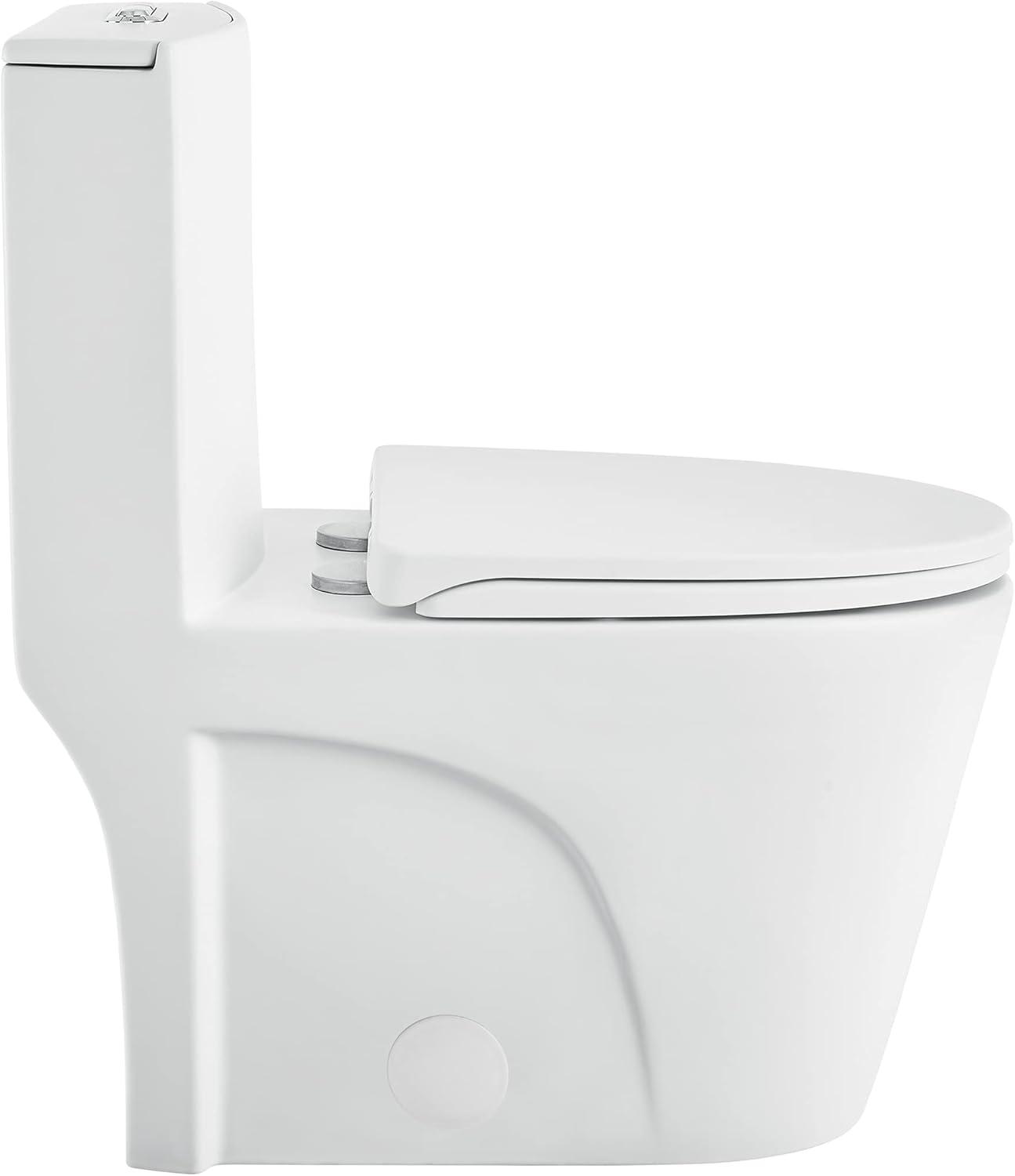 St. Tropez One-Piece Elongated Toilet Vortex Dual-Flush in Matte White 1.1/1.6 gpf