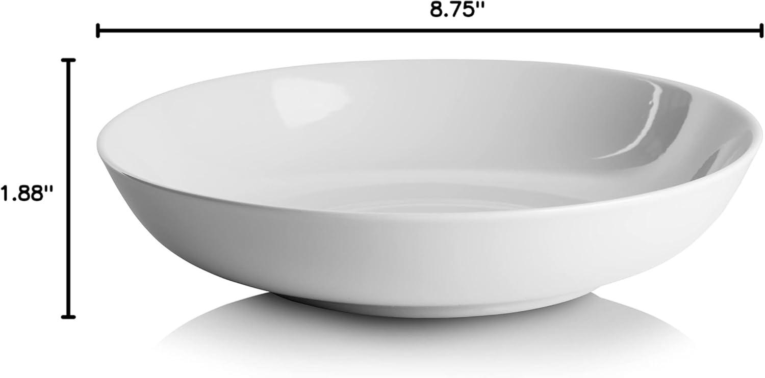 Simply White 36 Oz Ceramic Pasta and Dinner Bowls, Set of 6