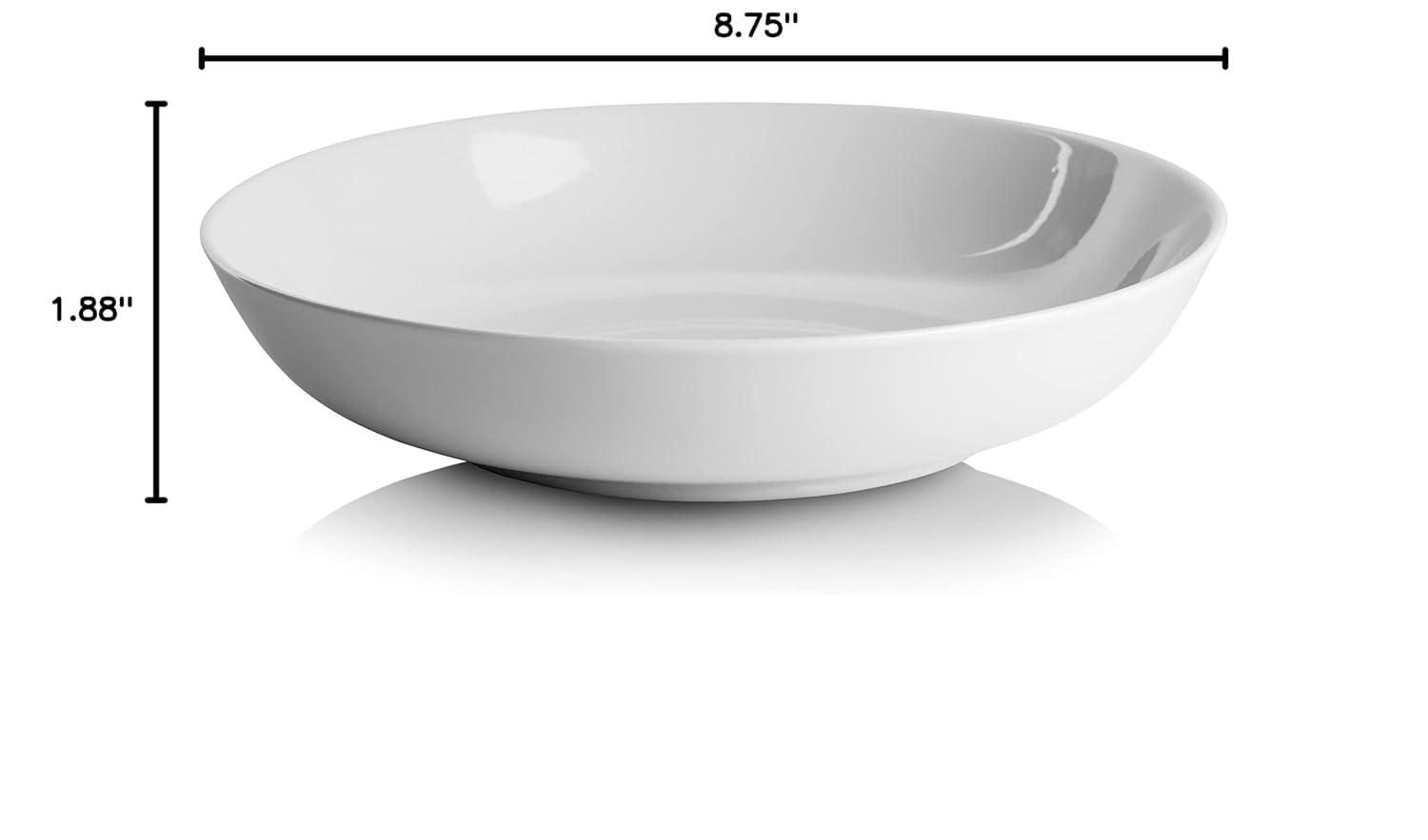 10 Strawberry Street Simply White 36 Oz Pasta/Dinner Bowl, Set of 6