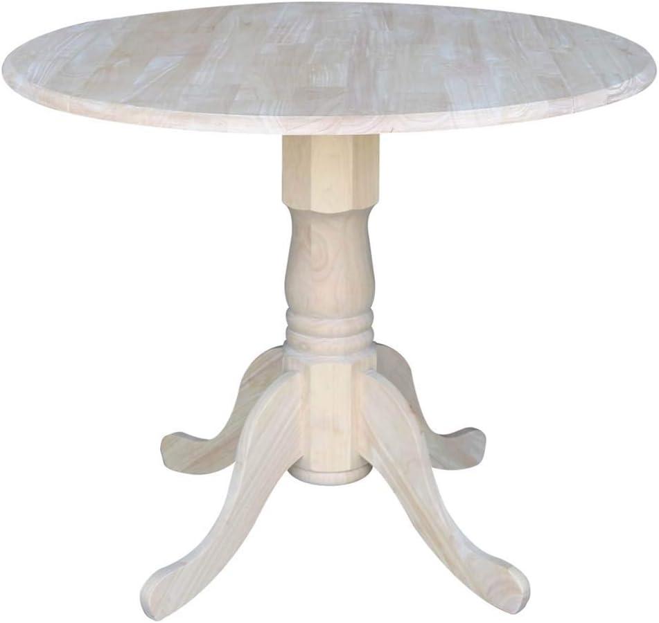 International Concepts 42" Round Dual Drop Leaf Pedestal Table-Size:36"