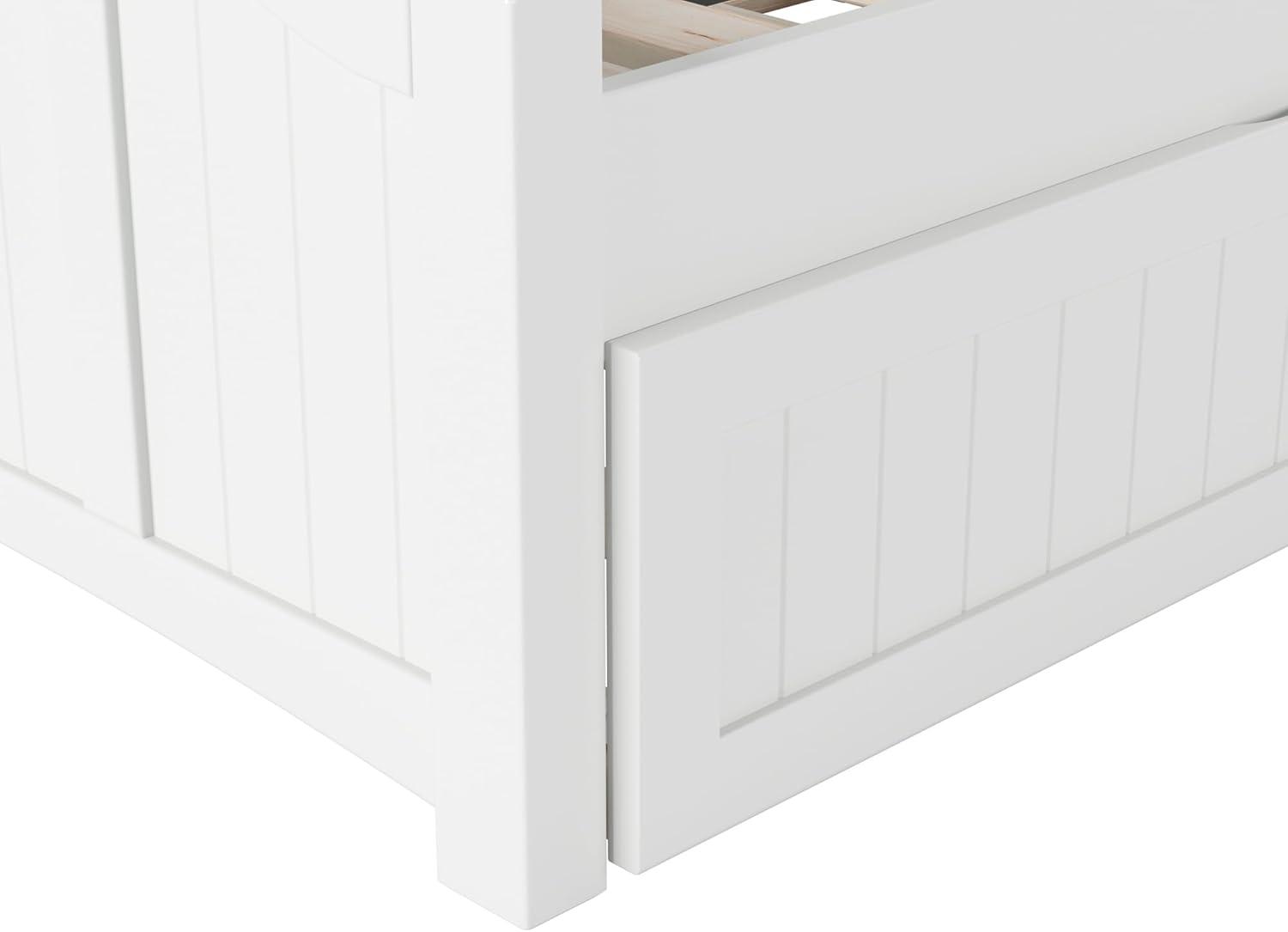 AFI Cambridge Twin Wood Daybed with Twin Size Trundle in White