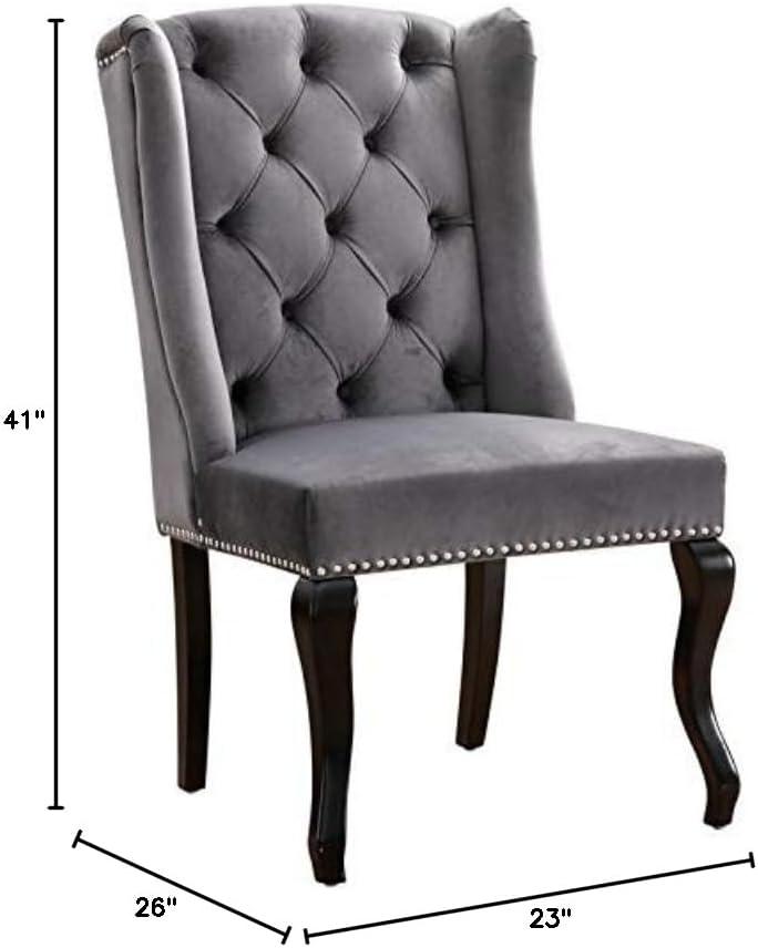 Meridian Furniture Suri 20"H Velvet Dining Chair in Gray (Set of 2)