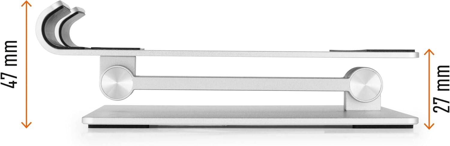 Durable Aluminum Tablet Stand for 7" to 13" Tablets and Smartphones - Height and Angle Adjustable for iPad, Samsung, and More - Foldable Kitchen and Desk Holder