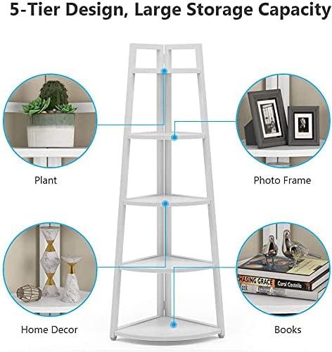 Hommoo 5-Tier Corner Shelf, 70" Tall Corner Ladder Shelf Small Bookshelf