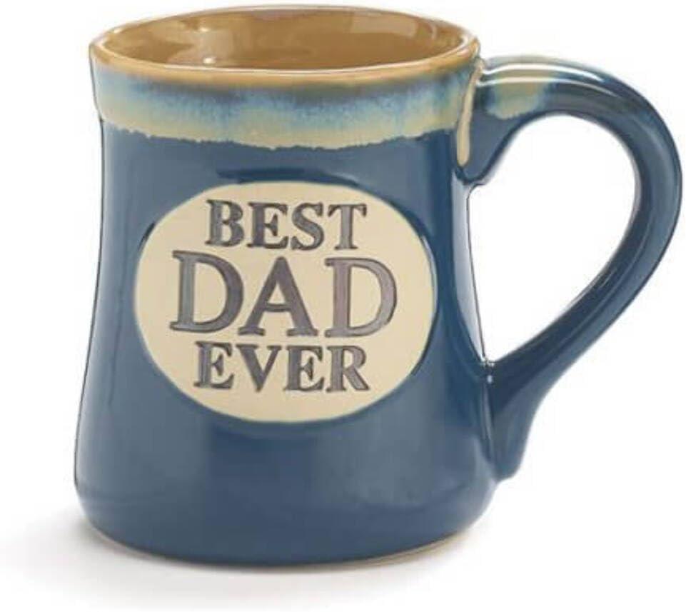 Blue Ceramic Best Dad Ever 18 oz Mug