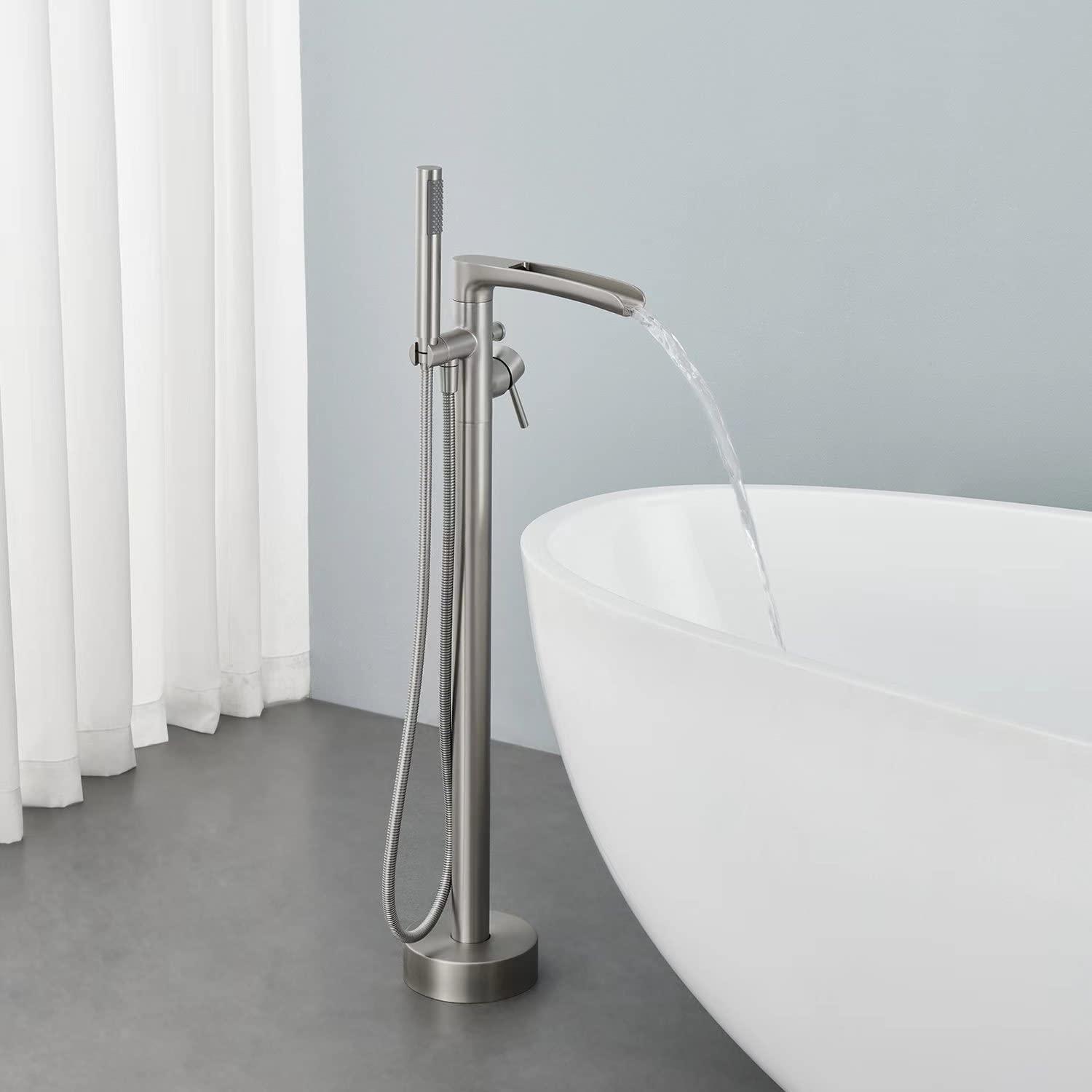 KPAIDA Floor Tub Filler with Diverter BTF54FS014NS