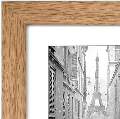 Americanflat 9x12 Picture Frame in Oak - Displays 6x8 With Mat and 9x12 Without Mat - Composite Wood with Shatter Resistant Glass