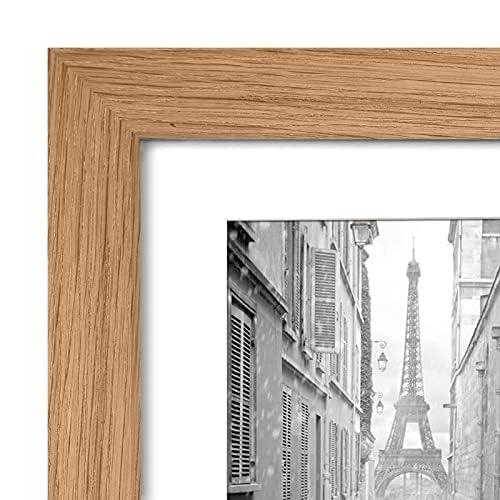 Americanflat 9x12 Picture Frame in Oak - Displays 6x8 With Mat and 9x12 Without Mat - Composite Wood with Shatter Resistant Glass