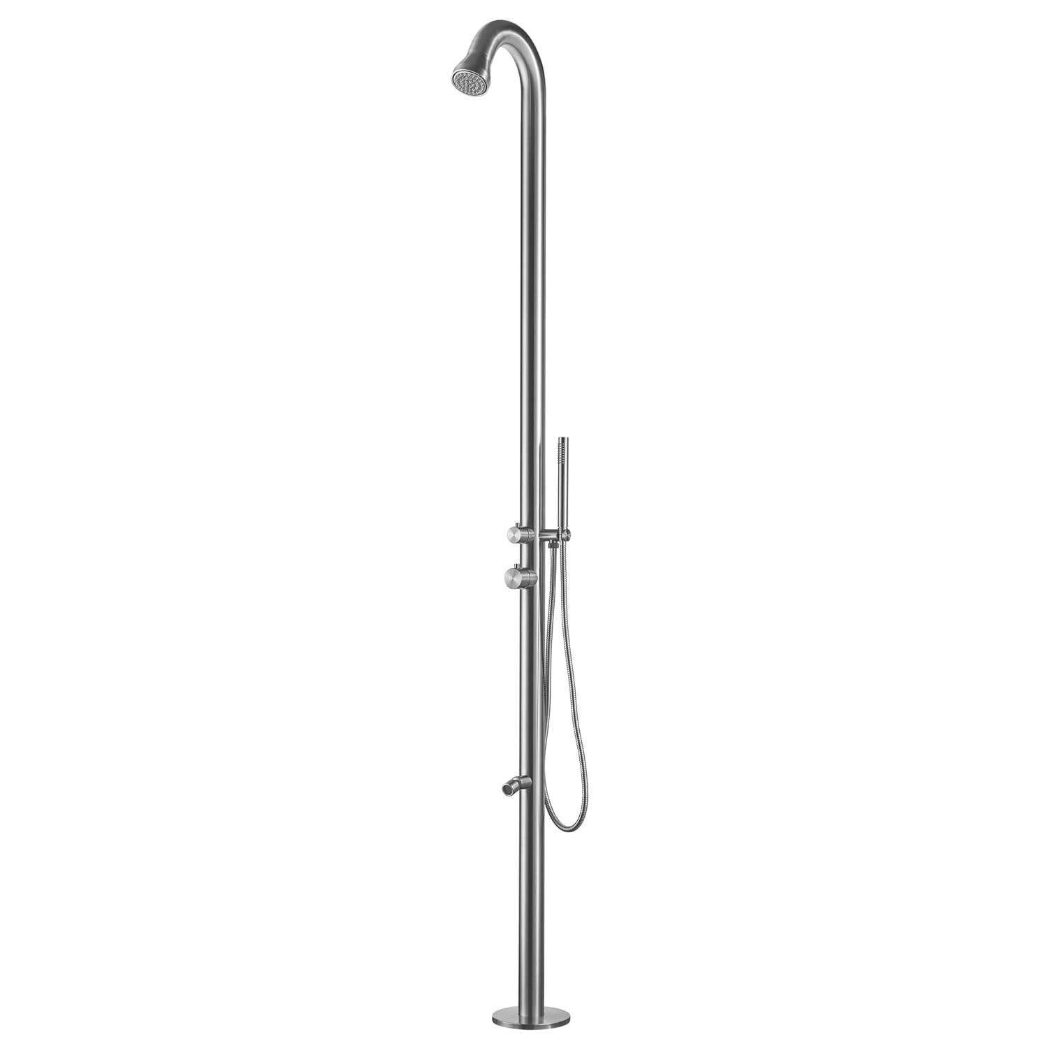 Stainless Steel Free Standing Outdoor Shower