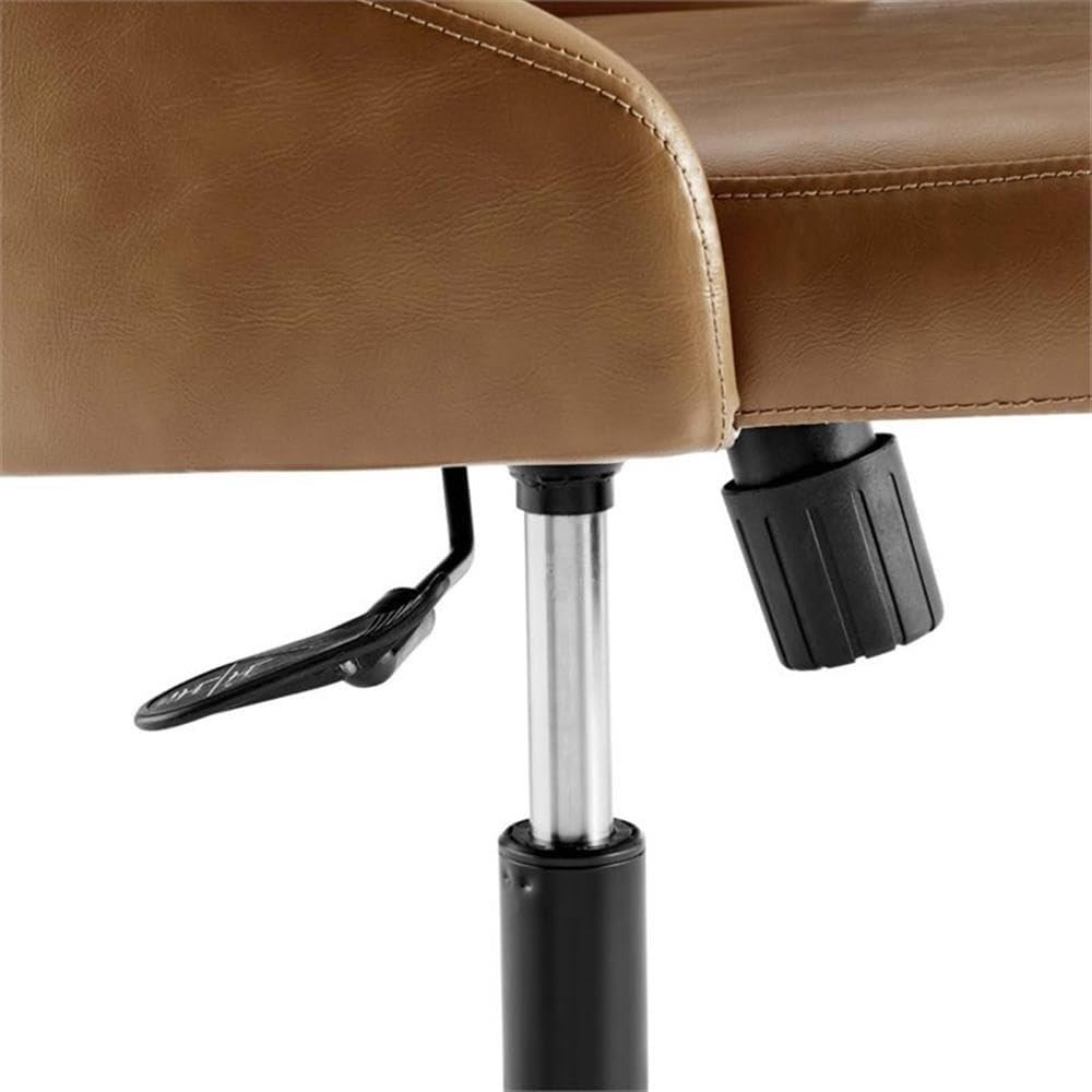 Modway Distinct Tufted Swivel Vegan Leather Office Chair, Black Tan