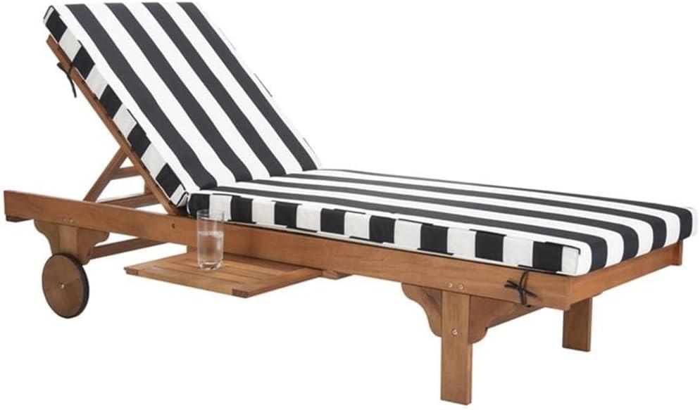 Newport Lounge Chair - Outdoor - PAT7022 - Natural/Black Stripe -Safavieh