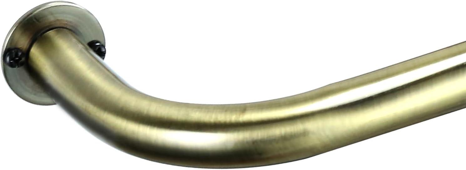 Urbanest Energy Saving Wrap Around Black Out Room Darkening Adjustable Window Curtain Metal Rod Set Heavy Duty, 1" Diameter, Antique Brass, 48"-84"