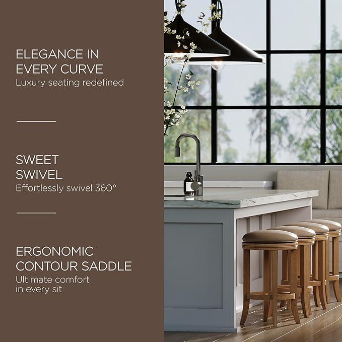 Maven Lane Maven Lane Eva Stool with Vegan Leather Upholstery