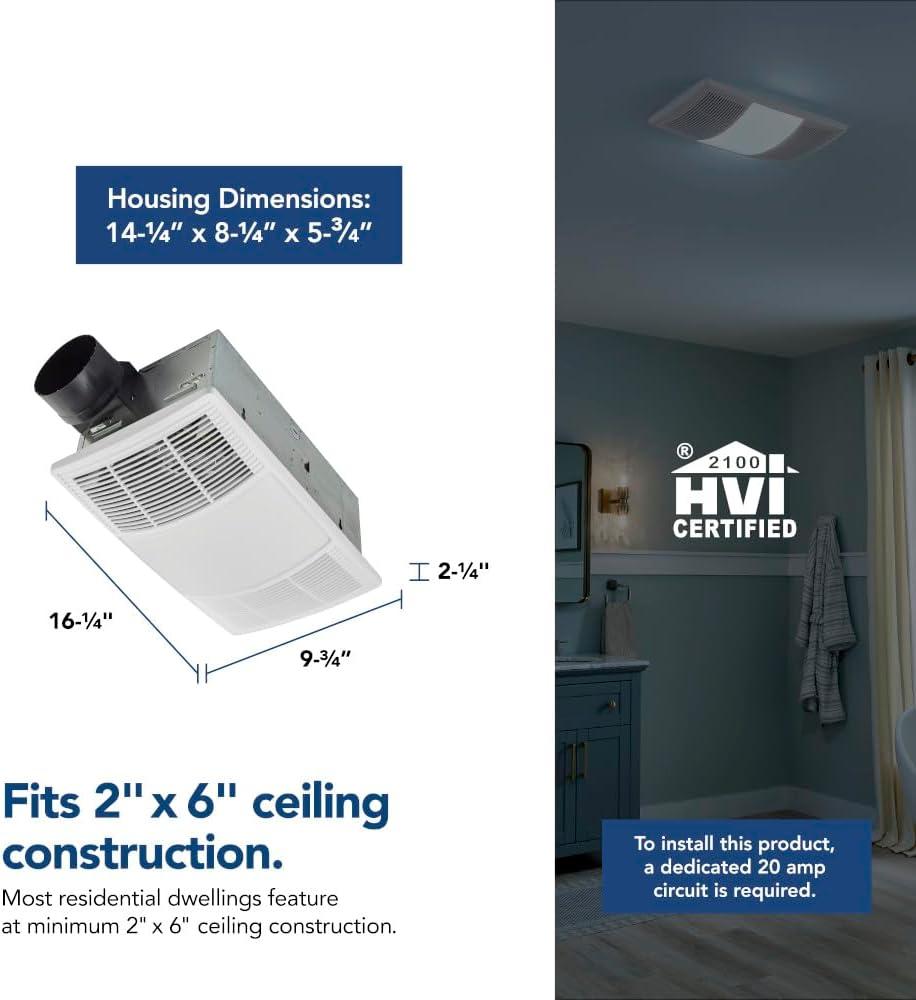 Broan NuTone BHFLED80 80 CFM Bathroom Fan