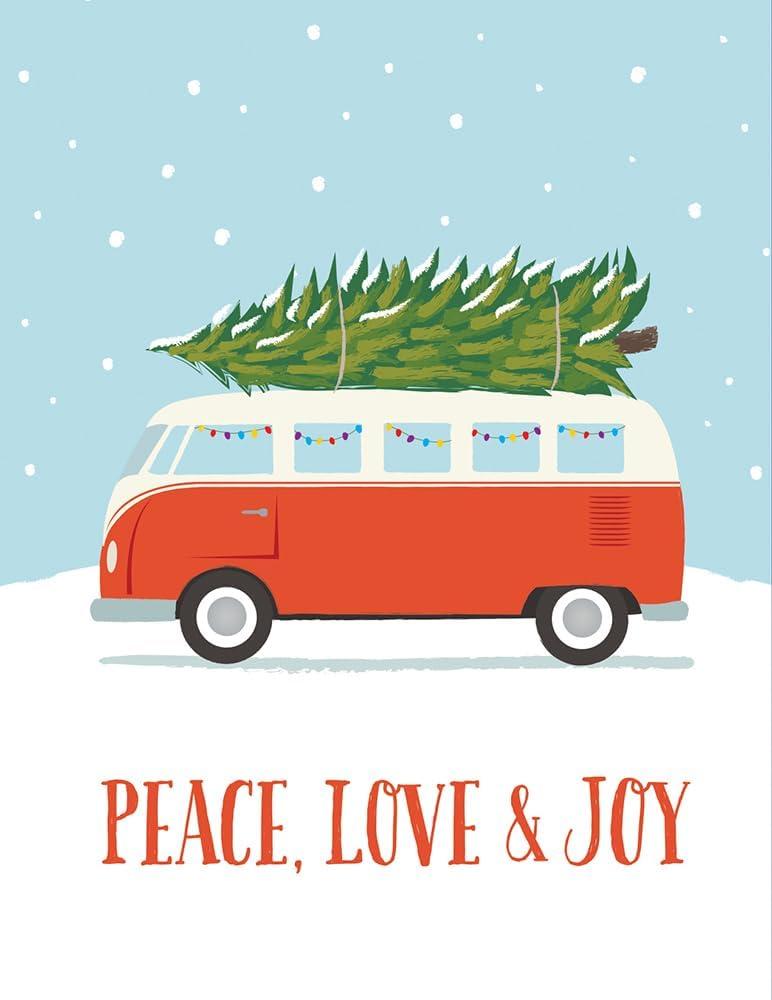 Compendium Boxed Note Cards – 10-Count Holiday Cards with Envelopes – Festive Tree Transport