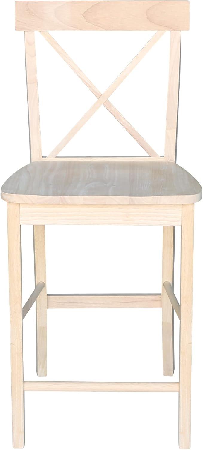 X Back Counter Height Barstool Unfinished - International Concepts