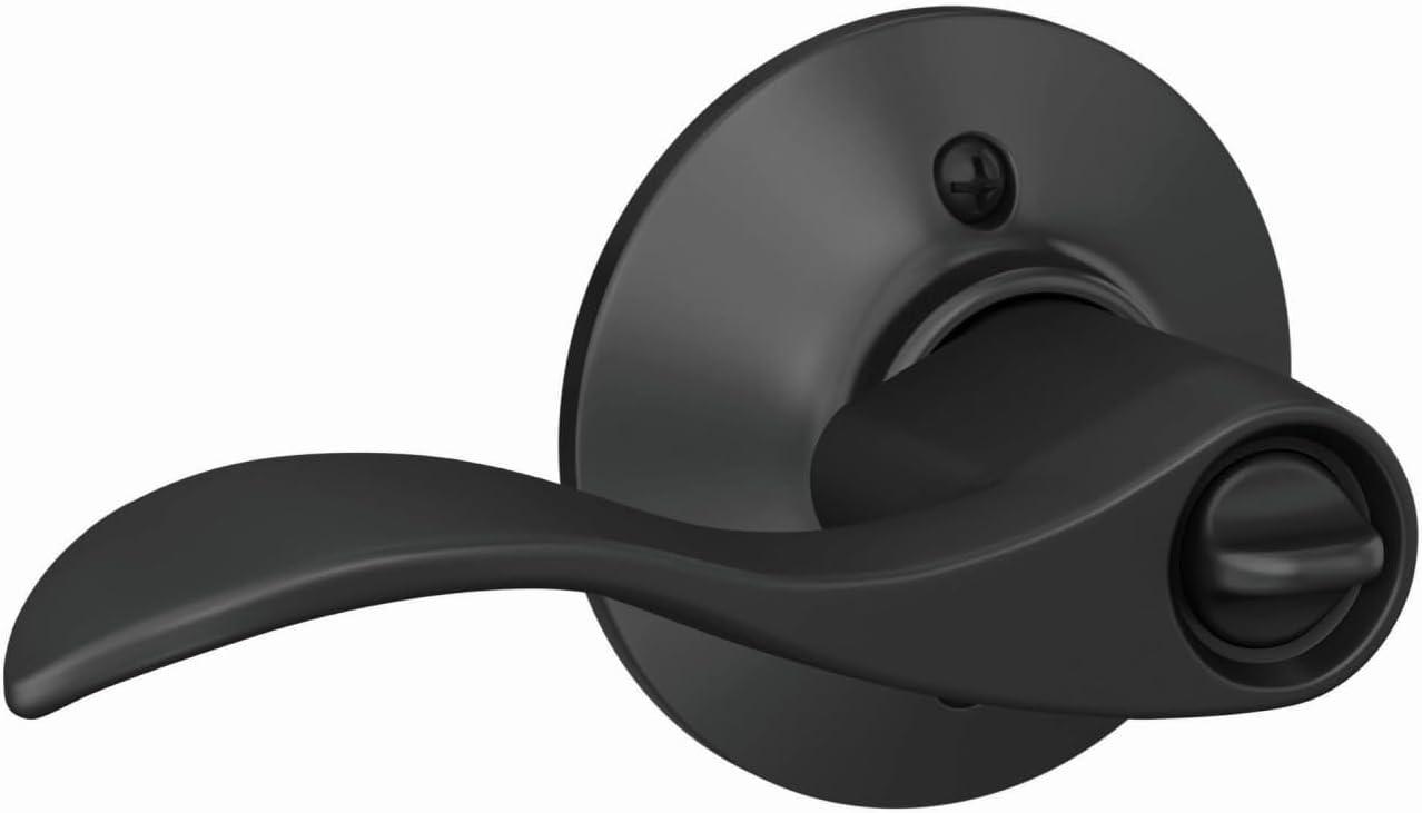 Schlage F51A ACC 622 Accent Door Lever, Keyed Entry Lock, Matte Black