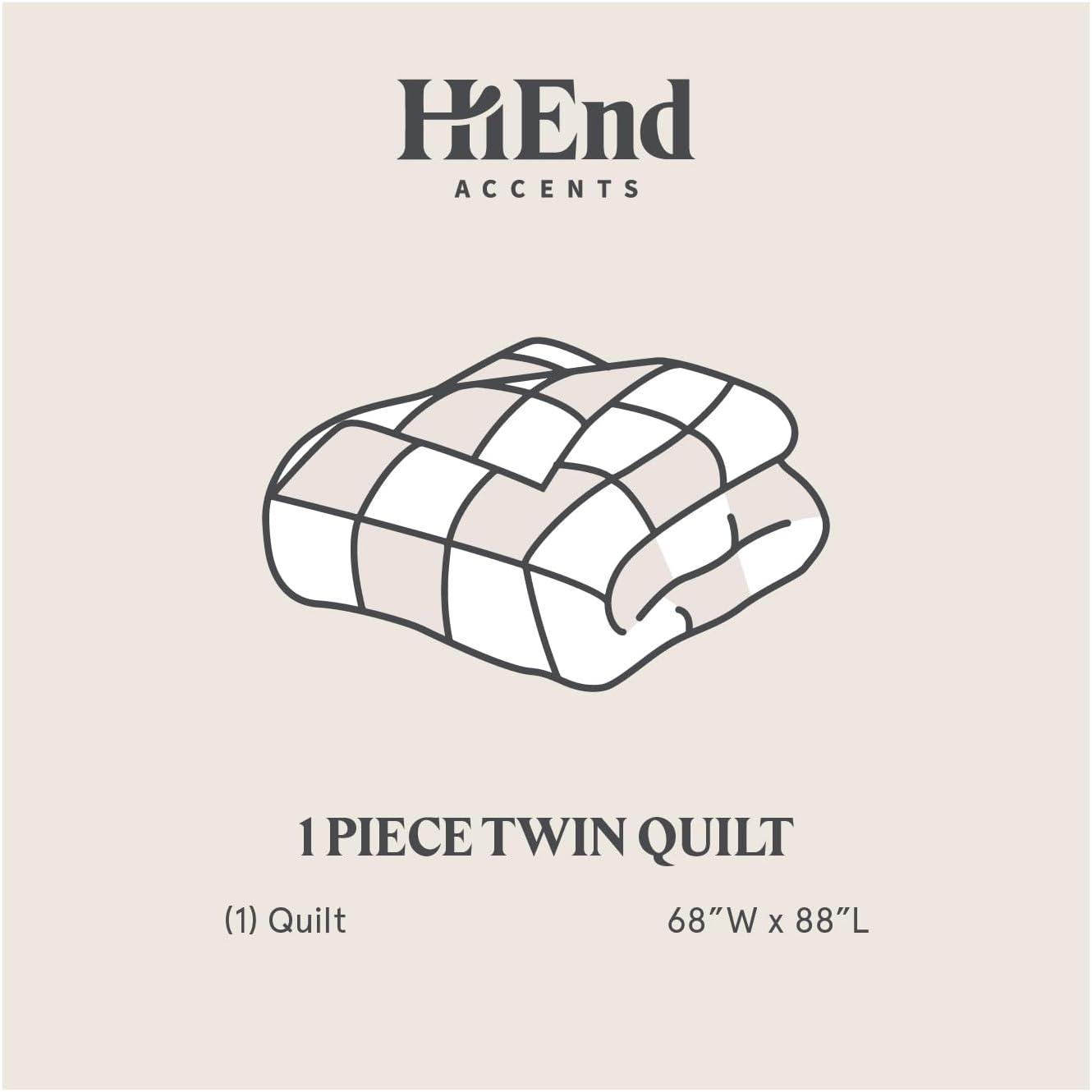 HiEnd Accents Stella Faux Silk Velvet Classic Chic Modern Rustic Romantic Western 1 Piece Quilt