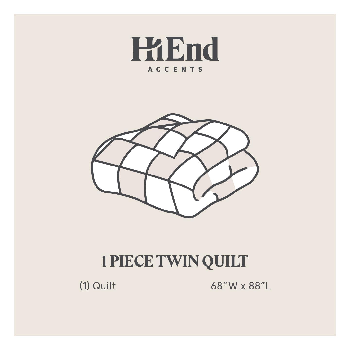 HiEnd Accents Stella Faux Silk Velvet Classic Chic Modern Rustic Romantic Western 1 Piece Quilt