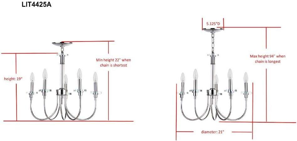 Sharon Chandelier - Chrome/Clear - Safavieh.