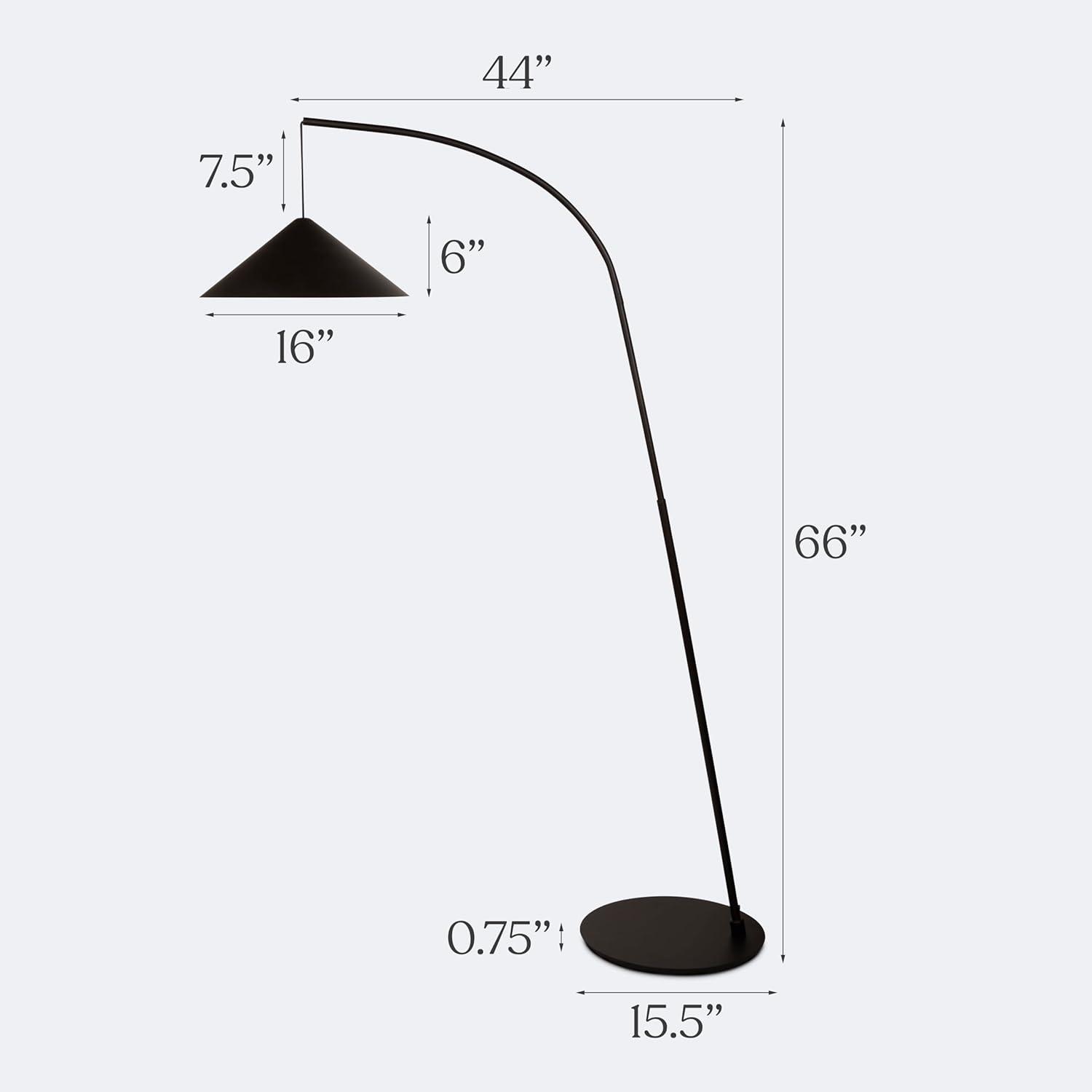 Devin 66" Modern LED Arc Floor Lamp with Weighted Base