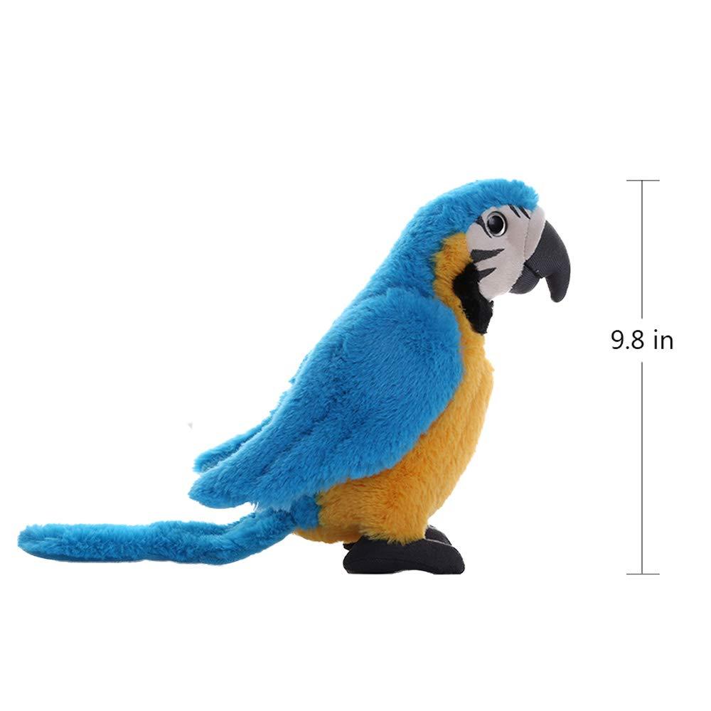 Coollooc The Petting Zoo Macaw Stuffed Animal, Gifts for Kids, Wild Zoo Animals, Blue Macaw Parrot Plush Toy 9.8 inches