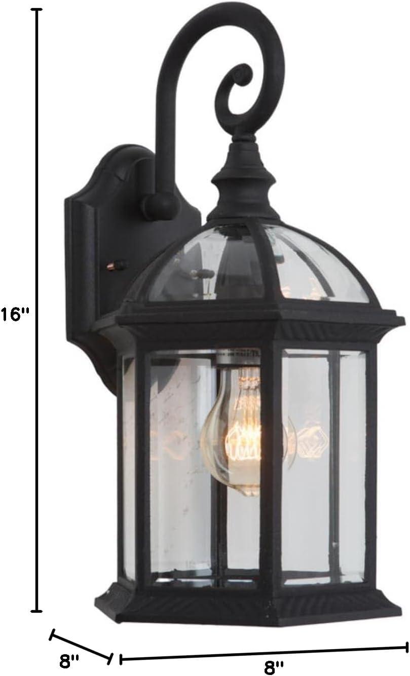 Yosemite Home Decor 5271BL 1 Clear Beveled Glass, Black Finish Exterior Light