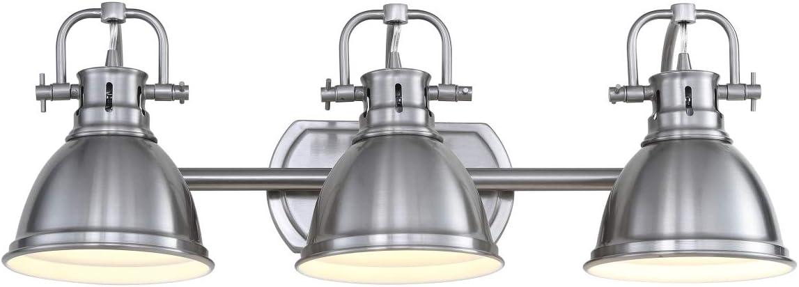 Roland Nickel Three Light Bathroom Vanity Sconce