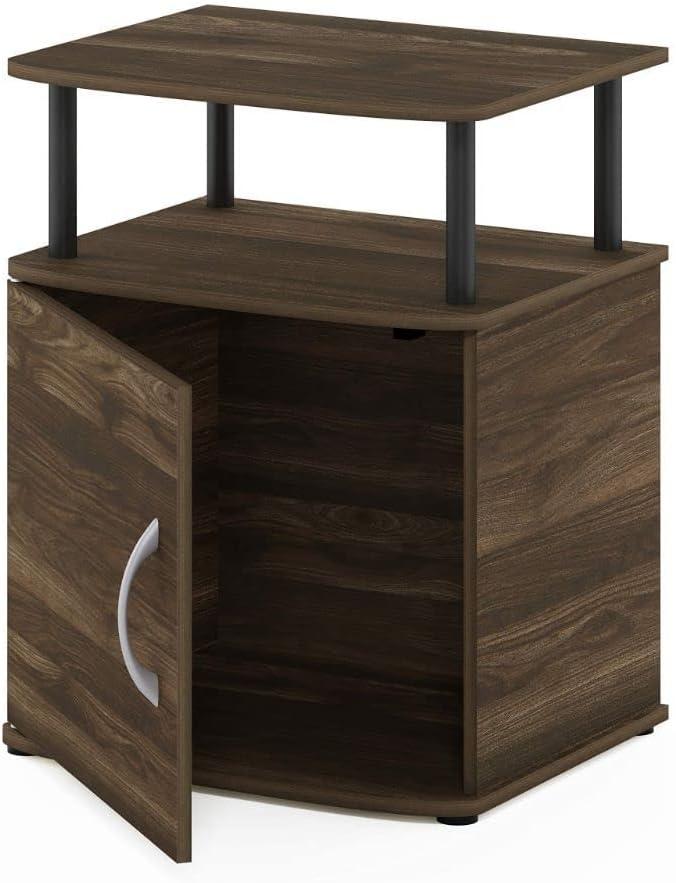Columbia Walnut and Black Wood End Table with Storage