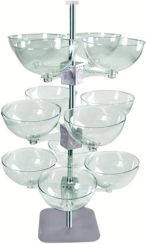 Azar Displays Quad Arm Bowl Tower 14" Diameter Plastic Bowls (12 Bowls)
