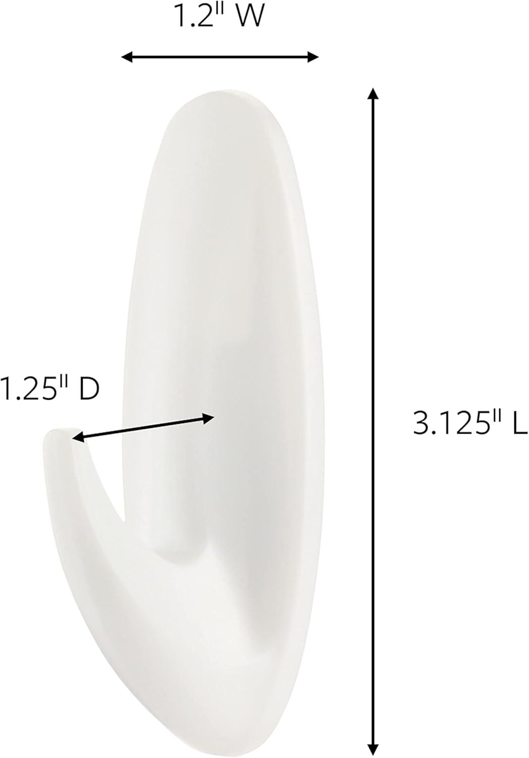 Command Medium Designer Hooks, White, 2 Wall Hooks