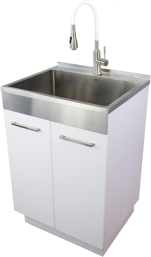 23.6" x 19.7" Free Standing Laundry Sink with Faucet