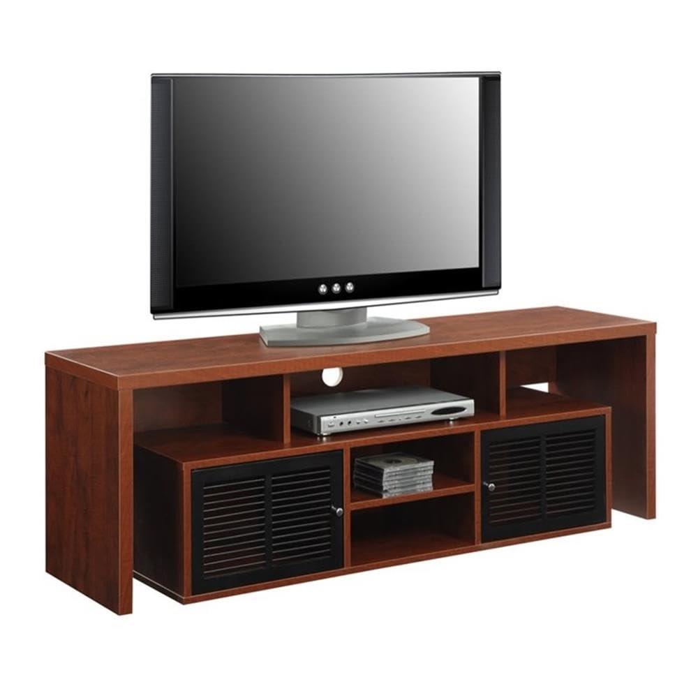 Convenience Concepts Lexington 65 inch TV Stand with Storage Cabinets and Shelves, Cherry