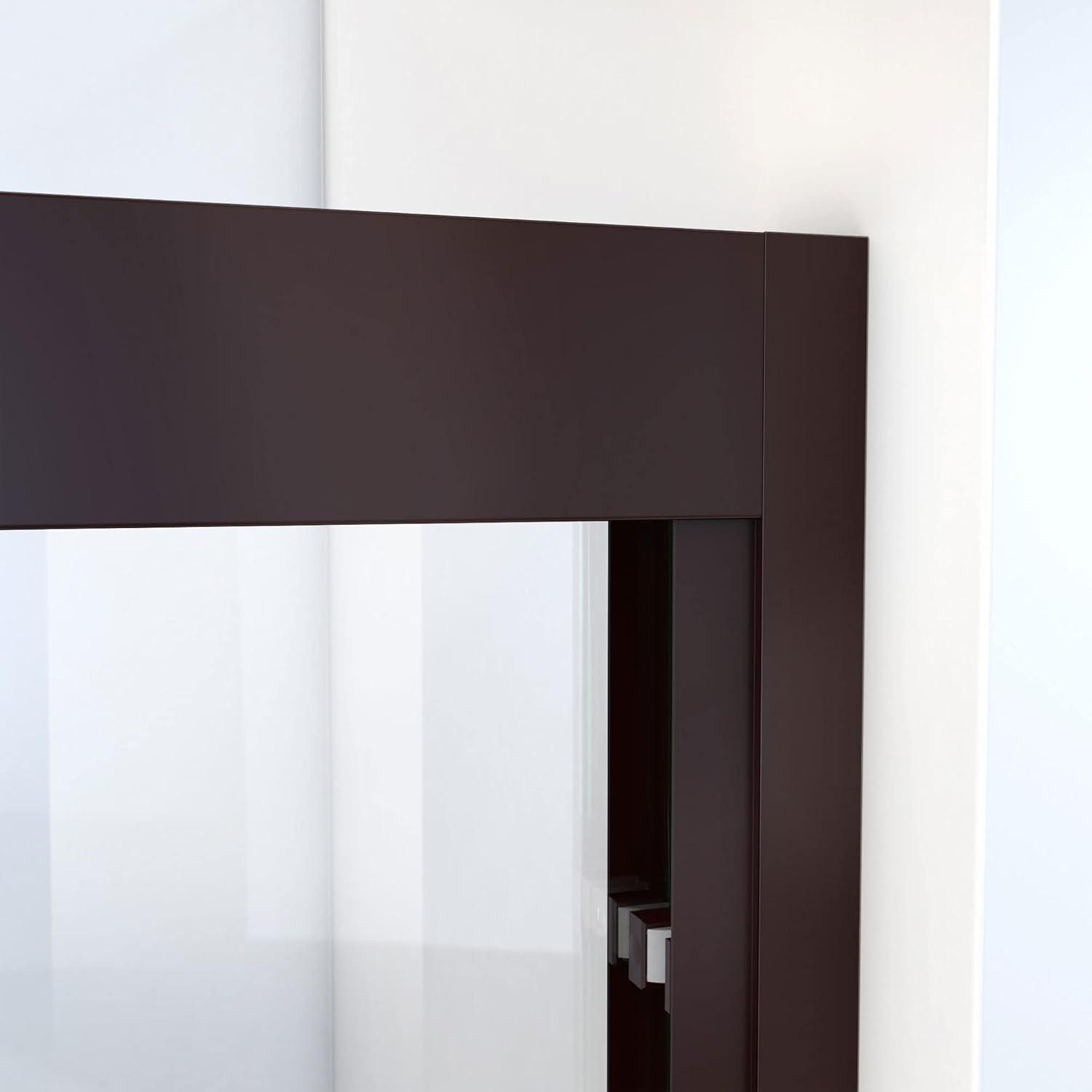 Oil Rubbed Bronze Semi-Frameless Sliding Shower Door, 48x72