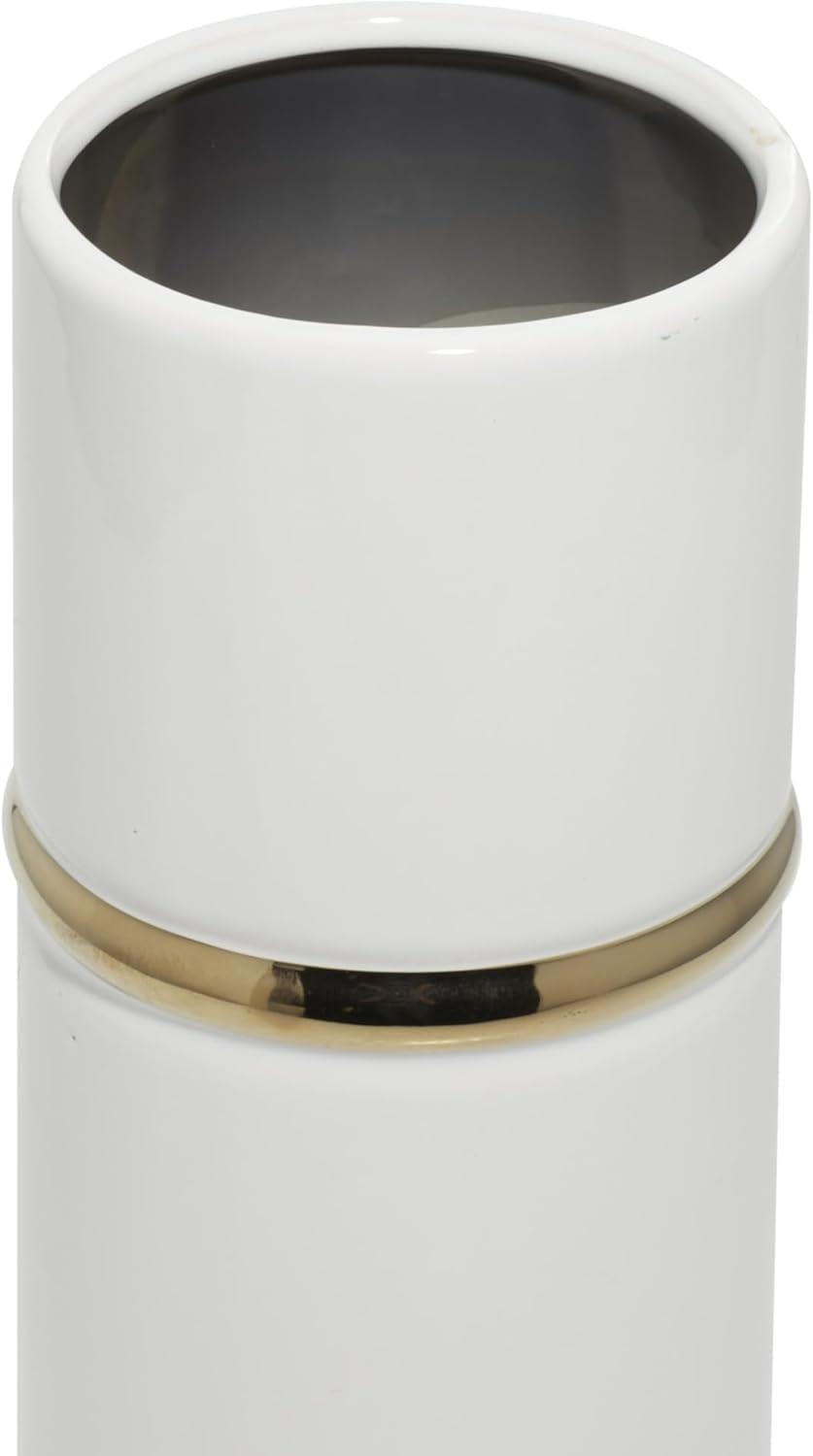 Set of 3 Modern Cylindrical Ceramic Vases White - Olivia & May
