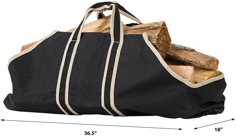 Modern Ember 36.5" L x 18" W Black Log Carrier Bag - Black, B00020BK