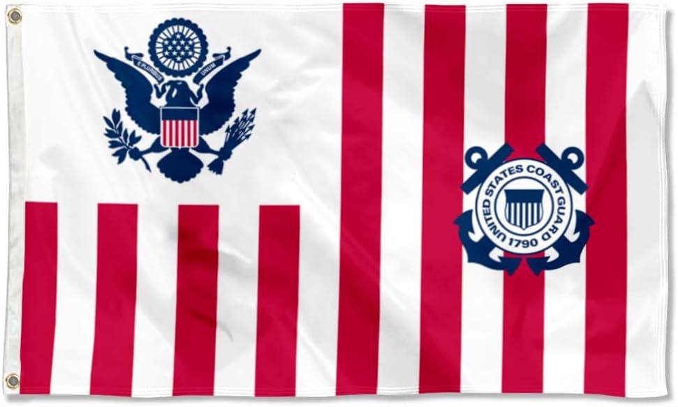 Anley 3x5 Foot Ensign of the Coast Guard Flag - USCG Ensign United States Military Flags