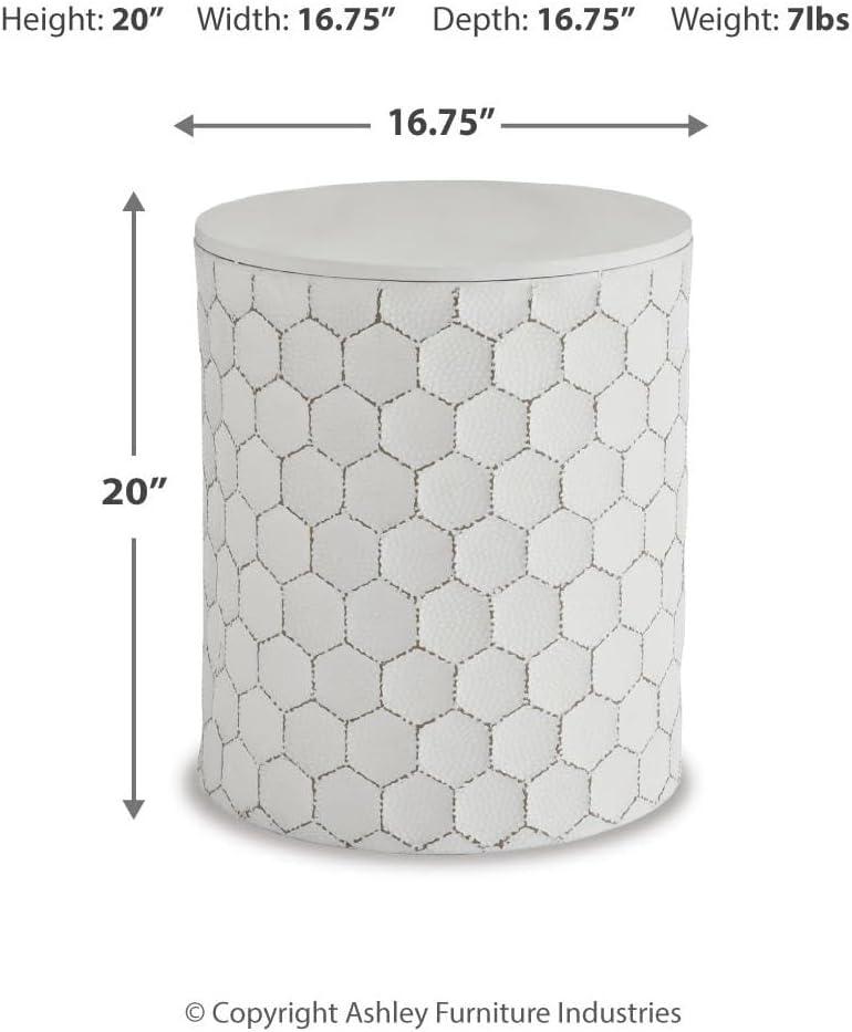 Signature Design by Ashley Contemporary Polly Stool  White