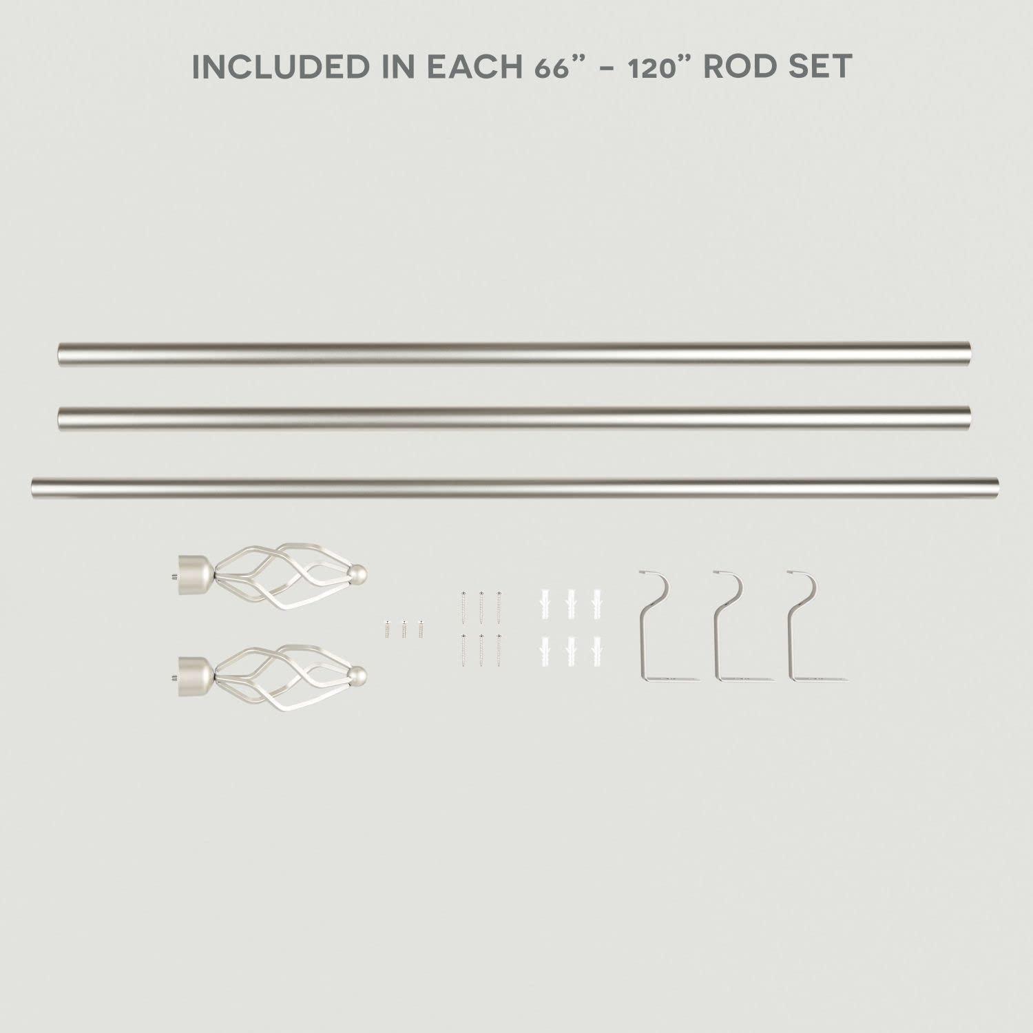 Amalgamated Textiles Exclusive Home Lancelot 1" Window Curtain Rod and Finial Set, Adjustable