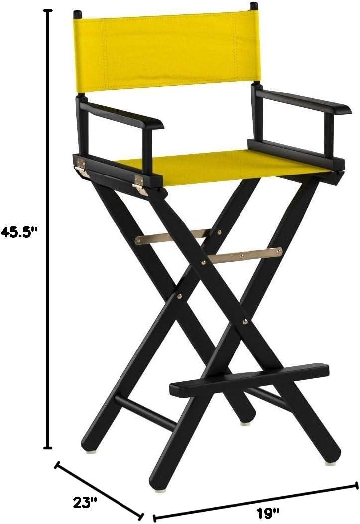 "30" Director's Chair Black Frame-Gold Canvas"
