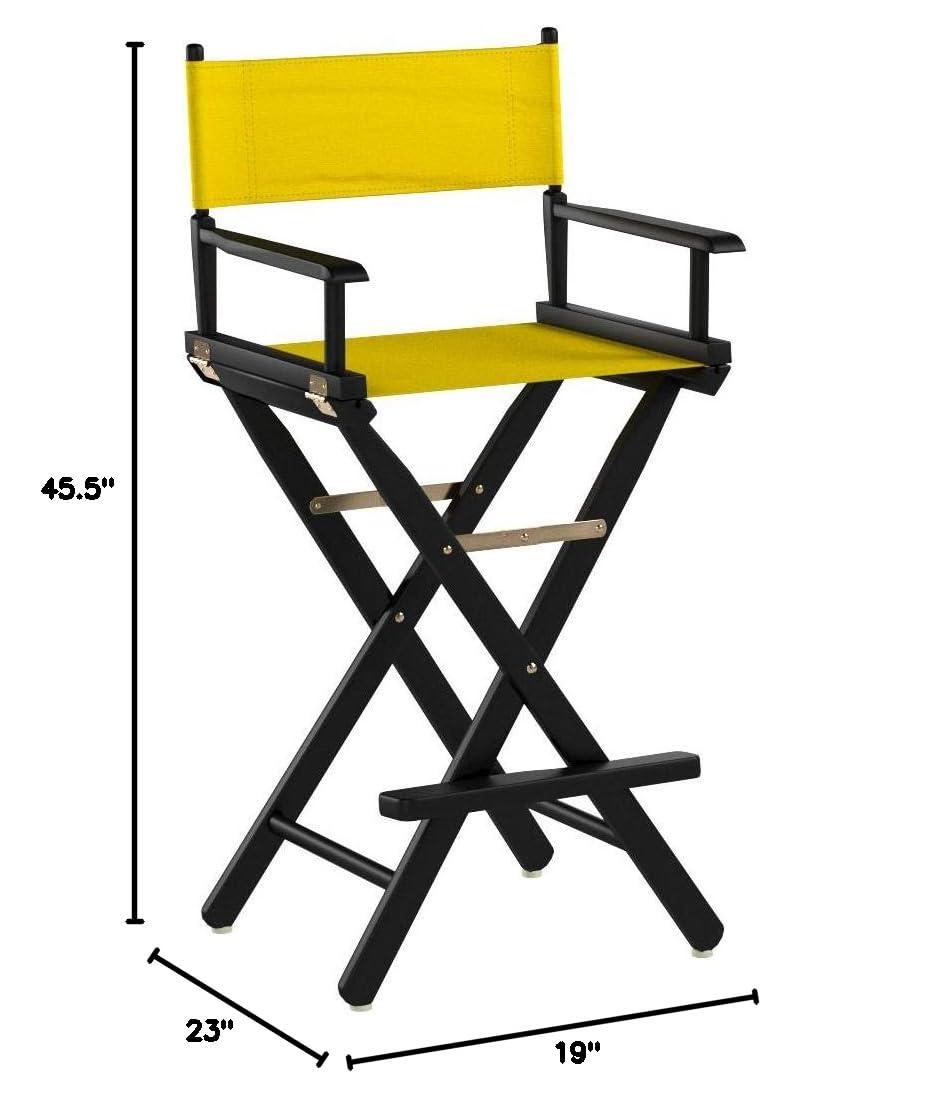 "30" Director's Chair Black Frame-Gold Canvas"