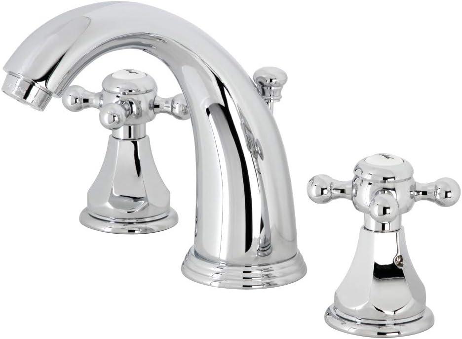 Metropolitan Polished Chrome Widespread Bathroom Faucet with Dual Cross Handles