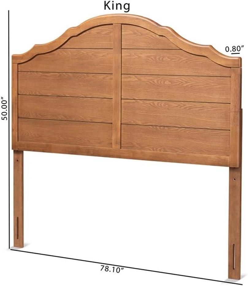 Clive Vintage Traditional Farmhouse Ash Walnut Finished Wood King Size Headboard