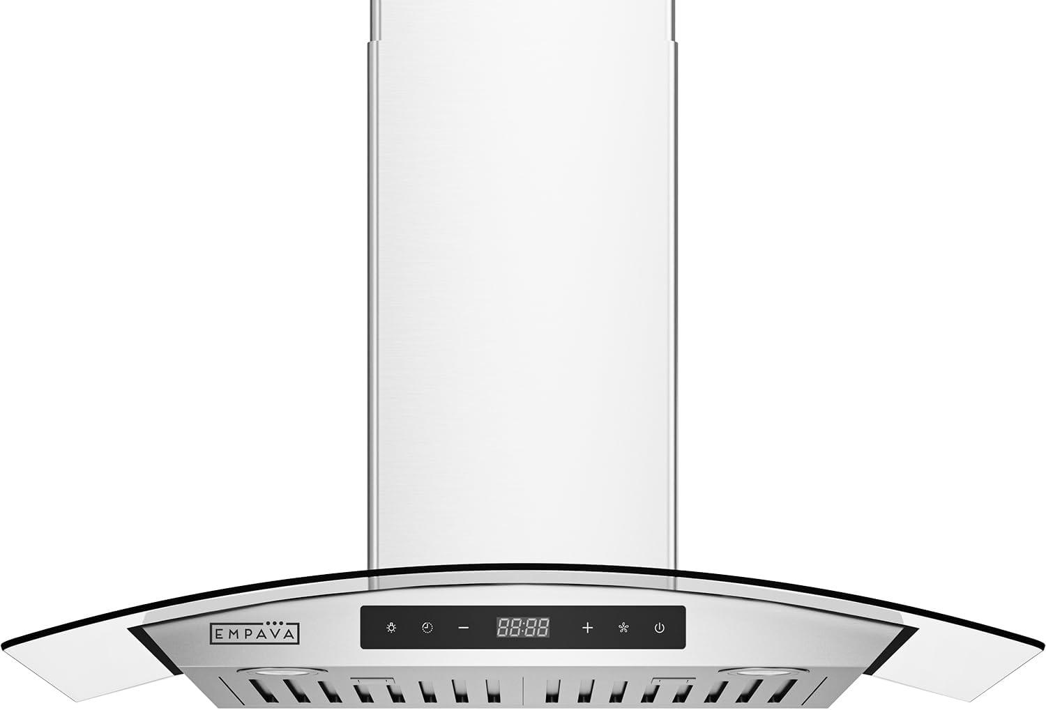 Empava 30" Metal 400 CFM Ducted (Vented) Island Range Hood with Baffle Filter
