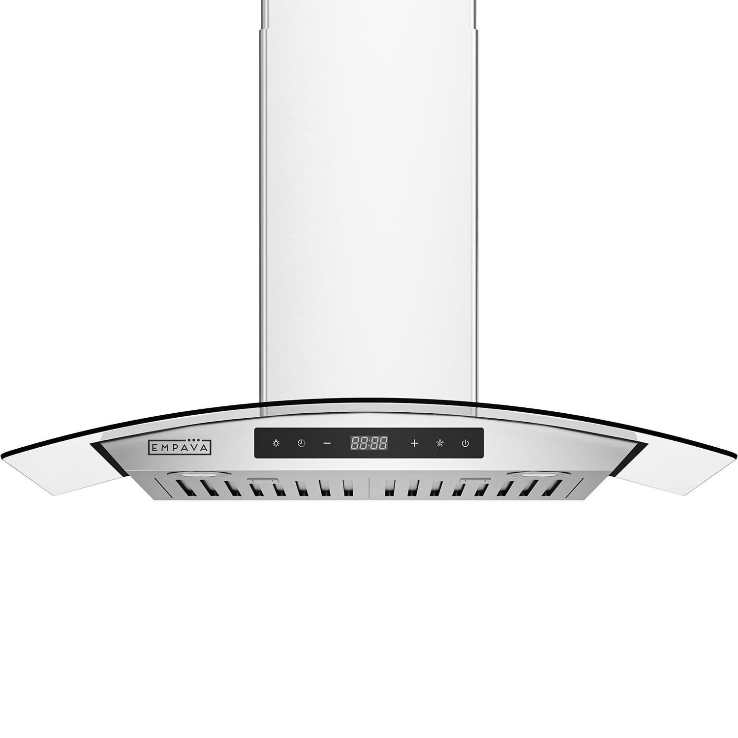 Empava 30" Metal 400 CFM Ducted (Vented) Island Range Hood with Baffle Filter