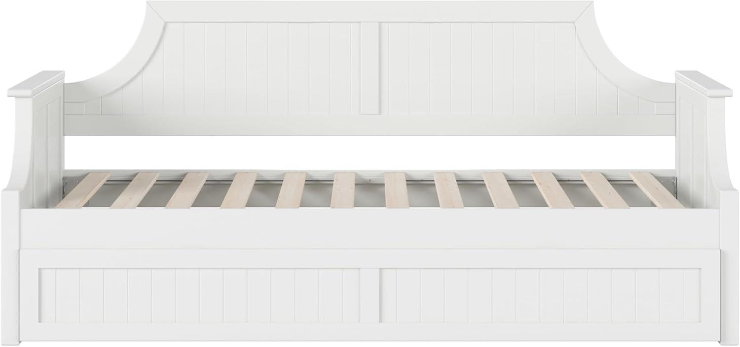AFI Cambridge Twin Wood Daybed with Twin Size Trundle in White