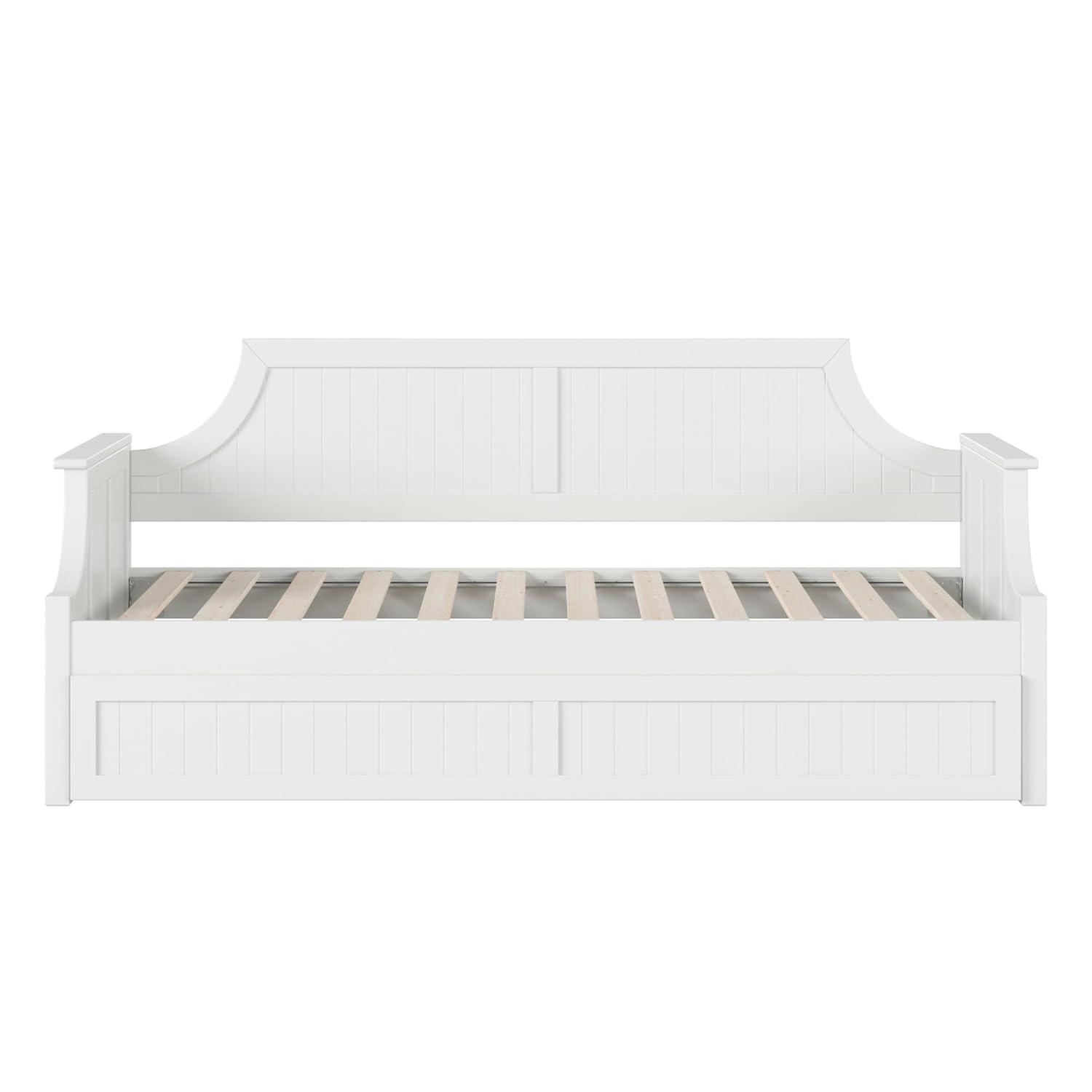 AFI Cambridge Twin Wood Daybed with Twin Size Trundle in White