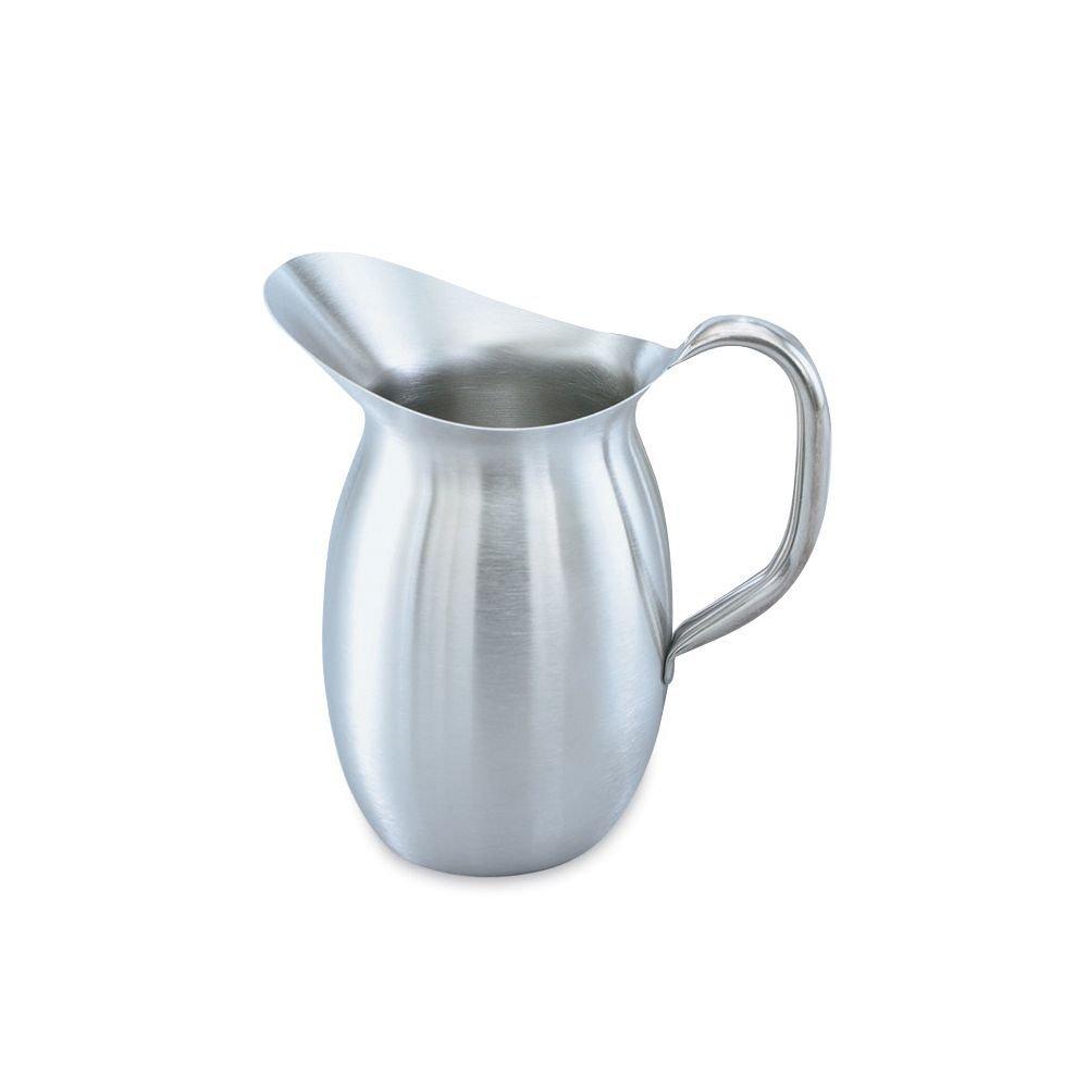 Satin Silver Stainless Steel Bell-Shaped Pitcher, 68 oz